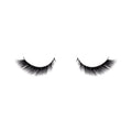 Pair of black false eyelashes on a white background