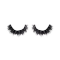 Pair of black false eyelashes on a white background