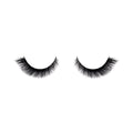 Pair of black false eyelashes on a white background
