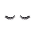 Pair of black false eyelashes on a white background